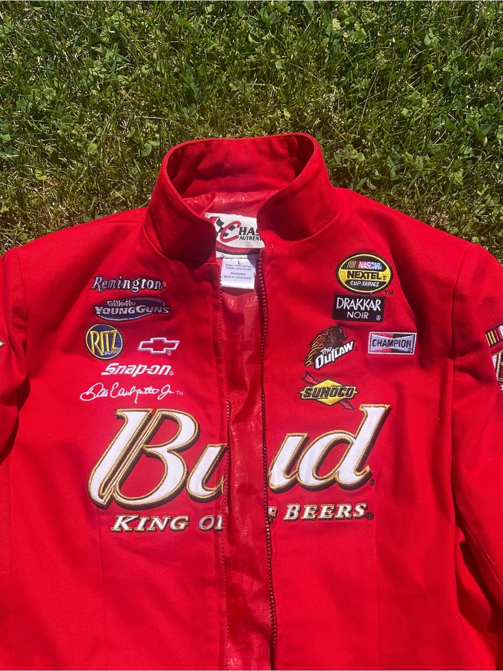 Budweiser Red Racing Patch Bomber Jacket - Picture 3 of 5
